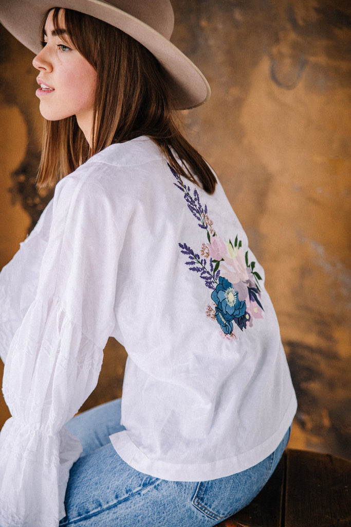 Boho kimono blouse white 